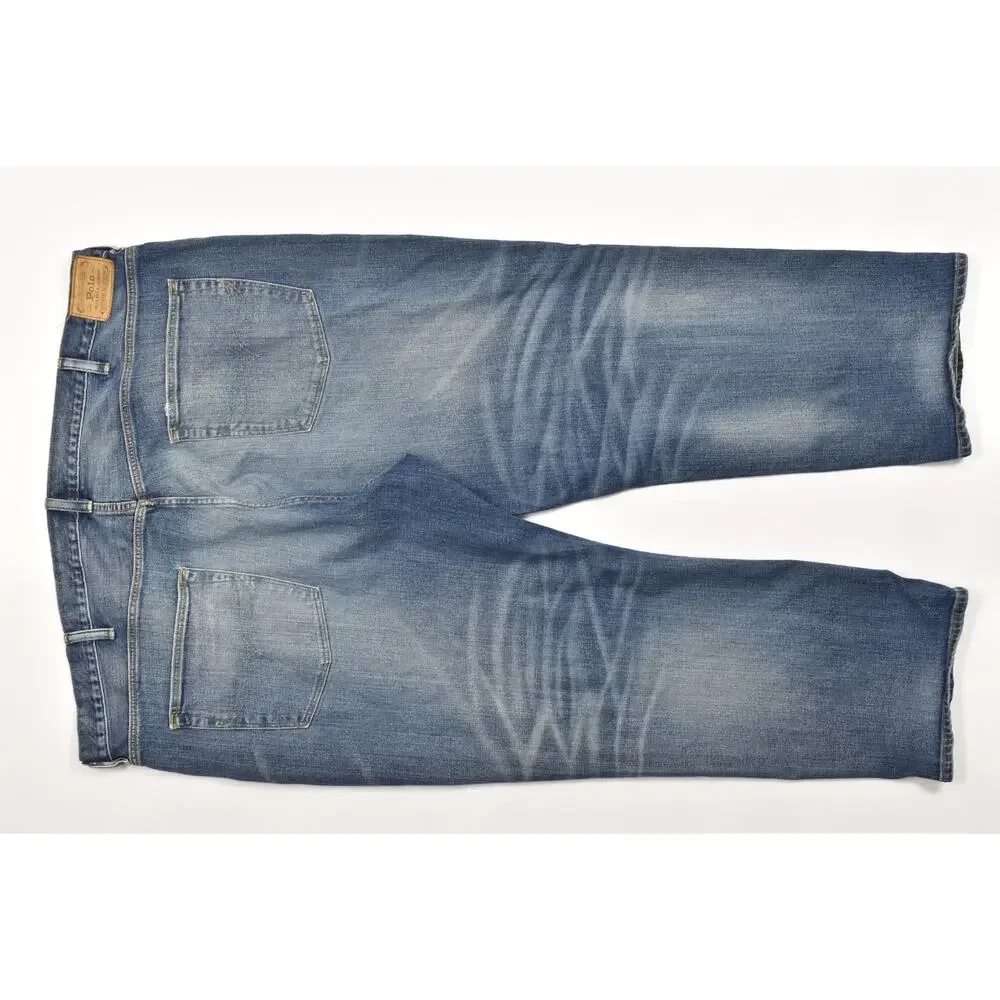 Polo Ralph Lauren Hampton Relaxed Straight Jeans Mens 48x30 Blue Wash Denim